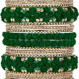 womens Velvet Silk Thread Bangle Set (Size - 2.6)-image-7