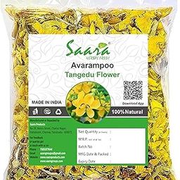 SAARA Herbal Fresh Dried Avarampoo Flower | Dry Avarampoo | Senna Auriculata | Tanner's Cassia | Tangedu For Herbal Tea, Skin Hair Care And More (Pack Of 1 X 50G) No Added Color, 50 Gram-image-45