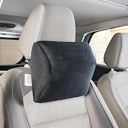 amazon basics Car Seat, Office Chair Orthopedic Headrest Pillow, 100% Memory Foam - Neck, Cervical Pain Relief, Best for Long & Short Travel | Washable Cover, 1 Year Warranty | Black, 21.5 x 26.5 x 13 Cm-image-15