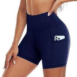 Tranding-Outfit Womens Running Workout Yoga Shorts Pants Half Tights with Pockets Pack of 1-image-12
