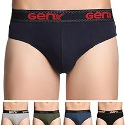Jazz Men's 100% Cotton Briefs with Comfortable Waistband(Pack of 5)(Colors&Print May Vary)-image-3