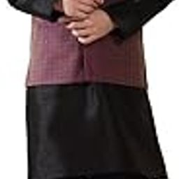 Men's Silk Blend Kurta churidar with Jacquard Geometric Sleeveless Nehru Jacket set-image-18