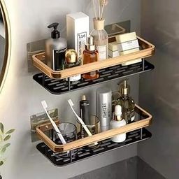 Sofez Bathroom Organiser Without Drill – Space Saving Bathroom Shelves & Wall Mounted Bathroom Stand for Kitchen, Toilet & Home Storage (Pack of 2)-image-52