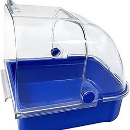 CALANDIS™ Pet Bird Bath Box Hanging Caged Parrot Bathing Tub for Parakeets Small Birds Blue | Birdbaths | Bird & Wildlife Accessories | Yard, Garden & Outdoor Living-image-57