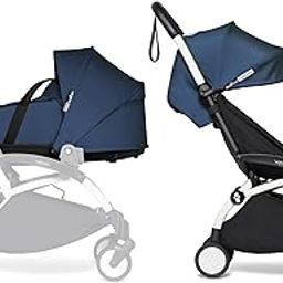 Babyzen Yoyo Foldable Stroller - Includes Bassinet (Navy Blue), White Frame & 6+ Color Pack (Air France Blue) - Newborn Up to 22 Kg, Lightweight, Double Mattress, Ventilated Shell & Canopy-image-4