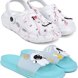 Combo Pack of 2 Slipper/Flip Flops/Slides/Clogs/Sandals with Adjustable Back Strap for Women (WCL-LGirl,Tra-Space)-image-66