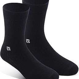 Bamboo Crew Length Socks | Solid Black Color | Casual/Formal Socks for Men | Pack of 2-image-1