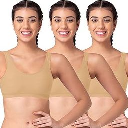 Beginners Sports Bra - Non Padded - Racer Back - Broad Strap - Full Coverage - Wirefree, Seamless T-Shirt Bra-picture-0