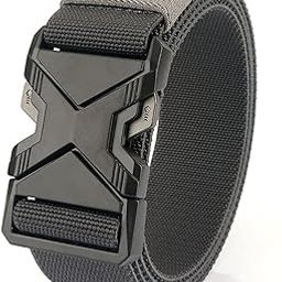 Nylon Tactical Men Belt, Work Belts for Men, Adjustable, No Metal Buckle, for Men Military Hiking Riggers Belt with Heavy Duty Quick Release Buckle, Suitable for Work and Travel (125cm)-image-26