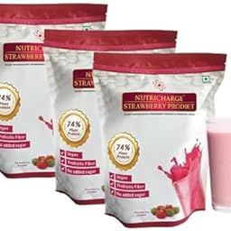 Nutrichargee Strawberry Prodiet Maintains hair, skin and nail health (Pack Of 3)-image-2