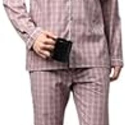 Men Wrinkle Resistant Checked Lapel Collar Night Suit-image-42