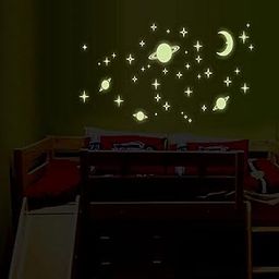 JAAMSO ROYALS Decorative Galaxy of Stars Radium Design Vinyl Glow in The Dark Self Adhesive Peel and Stick for Bed Room Living Room Kids Room Wall Decor Home Decor Wall Sticker(45CM x 30CM)-image-55
