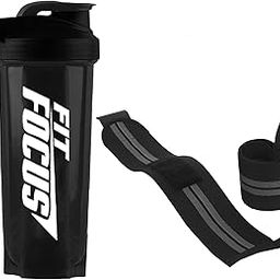 Gym Shaker and Wrist Band Combo, Shaker Bottle, Gym Shaker, 100% Leak Proof BPA Free, Protein Shaker, Shaker Bottle Combo, Gym Bottle, Workout Bottle Gym Wrist Support, Weight Lifting Straps (Black)-picture-25