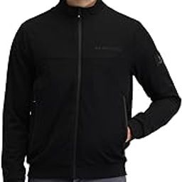 Men's Black Solid High neck Long Sleeve Casual Polyester Regular Fit Jacket-22