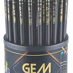 FLAIR Creative Series Gem 2B Graphite Pencil Tumbler | Extra Dark Pencil | Black Matte Finish Body | Lightweight With Comfortable Grip | Pack of 50 Pencils-picture-9