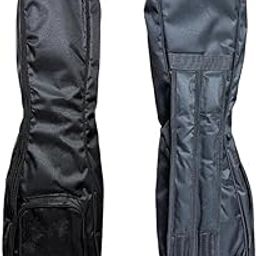 Padded Dotara Gig Bag with Backpack Straps, Black, Front Storage Pocket-picture-10