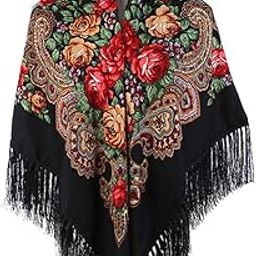 Traditional Ukrainian Scarf and Wrap Tassel Shawl Fringes Neck Head Shawl-image-25