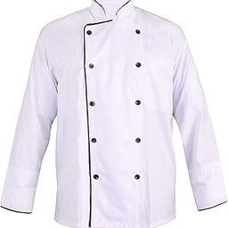 E - Ezra Men's Cotton Chef Coat (White, 40, Large)-image-93