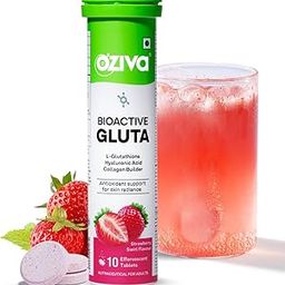OZiva Bioactive Glutathione Tablets for Radiant Skin - 10 Effervescent Tablets (Pack of 1) | L-Glutathione, Vitamin C, Lycopene For Skin Glow & Anti-Pigmentation | Strawberry Swirl-image-11