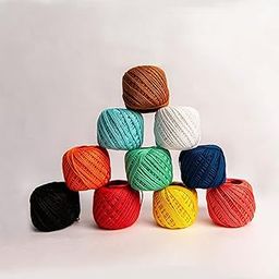 Crochet Cotton Tatting Thread Yarn for Knitting and Craft Making Combo 35 to 40 M Approximate and Crosia Thread Size is 1 Mm (Multicolor, Pack of 10) (Mix Color-1)-image-62