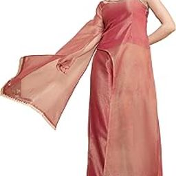 Solid Shimmer Chiffon Tunic & Palazzos Co-ord Set For Women's|Long Sleeve One Shoulder Regular Fit Stylish Summer Fusion Casual Wear Ladies Cord Set-image-28