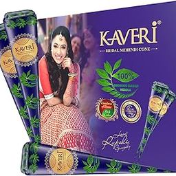 Kaveri Bridal Mehendi Cones for Hands - Long Lasting Reddish Brown Color with Natural Henna leaves (pack of 2-24 Pieces)-20