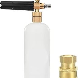 Shakti Technology Adjustable Foam Cannon 1 Liter Bottle Snow Foam Lance, Brass Thread with 1/4" Quick Connector Foam Blaster for Pressure Washer Gun-10