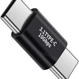 UBRONIK® Black Metal Type c Male to Male Adapter Connector Jointer Plug, Type c 3.1 to Type c 3.1 Type c Male to 3.0 USB Male Port Adapter USB 3.1 Gen Speed Charging Upto 10Gbps Transfer Speed Black-22