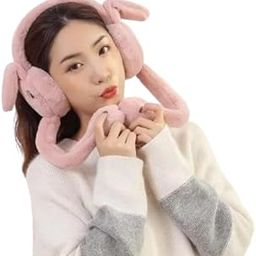 Manha's Winter Earmuffs with Moving Rabbit Ears and Sounds – Soft Woolen Faux Fur Ear Warmers for Women, Girls, Kids – Stylish Windproof Winter Accessory (Note: Colors/Patterns May Vary).-image-42