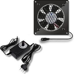 PGSA2Z Enhanced Cooling Solution: 80mm AC Plug Fan (120V/110V/220V) with Adjustable Speed Controller for PC, Doorway, Receiver, Xbox, DVR, Router, Home Theater, AV Cabinets - Quiet Cooling Fan System-99