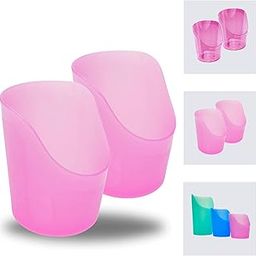 TalkTools Cut Out Cups for Special Needs - Glass Set for Physical Therapy, Recovery and Rehabilitation | Motor and Coordination Support | Easy Drink Therapy Cups for Elderly - 1.5 Oz Pink (2 Pk)-image-59
