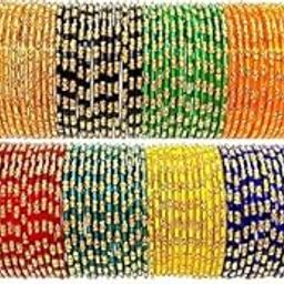 Multicolor glossy finish glass bangle/chudi set of 144 in 12 unique color for women and girls-2