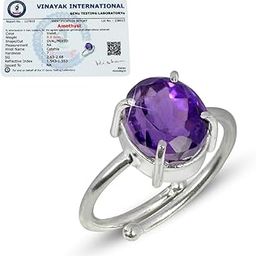 Certified Original AAA Natural Amethyst Ring Genuine Gemstone Adjustable Ring-image-59