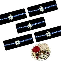 Kachua Evil Eye Rakhi for Brother Set of 3 with Roli Chawal Chopra - Tortoise Evil Eye Rakhi - Turtle Rakhi - Good Luck Rakhi-image-58