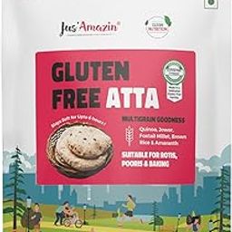 Jus' Amazin Certified Gluten Free Atta (1kg) | Makes Fluffy & Soft Chapatis | Multigrain (Millets, Quinoa, Amaranth) | Certified Gluten Free (Lab Tested) | Multipurpose (Chapati, Poori, Paratha, Baking)-image-79