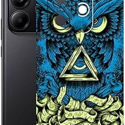 AtOdds Mobile Skin Sticker Wrap | Compatible for REDMI Note 14 (5G)| Scratchproof Matte Finish | Full Coverage for All Sides & Camera Protection (Blue Owl)-image-60
