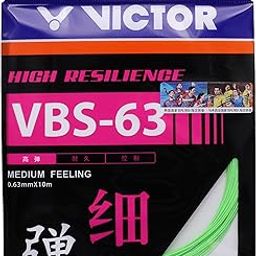 VICTOR VBS-63 (0.63mm x 10mm) High Resilience Medium Feeling Badminton String Available in 7 Different Color (Pack of 2) (Green)-image-0