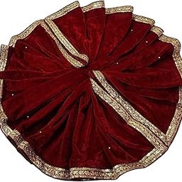 Women's Stole Dupatta In Velvet With Cross Design Border (length -2.25m, Width-75cm)-image-1
