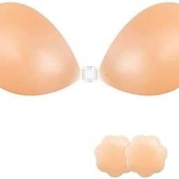 Silicone Stick-On Bra, Reusable Adhesive Invisible Bra Cups, Pair Nude-picture-31