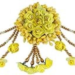 Yellow Colour Adorable Flower Styled Hair Bun/Hiar Brooch for Women/Girls.-image-92