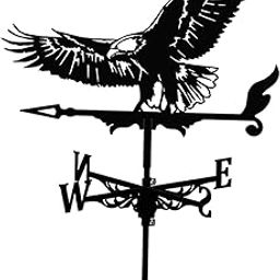 LOOM TREE® Handcrafted 3D Decorative Weathervane Stainless Steel Indicator Eagle | Yard, Garden & Outdoor Living | Garden D?©cor | Weathervanes-image-18