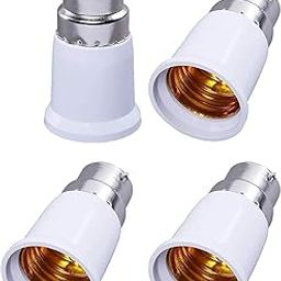 DIKANSHA® B22 to E27 Bulb Convertor Holder | Lamp Base Socket | Screw to Light Bulb Adapter Converter for Metal ED Halogen | CFL LED Halogen | Lamp Base Adapter (Copper, White,) (Pack of 4)-3