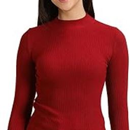 Women Knitted Ribbed Stretchable High Neck Long Sleeves Pull Over Top Sweater Dn67-image-81