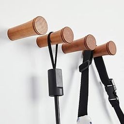 Wooden Coat Hooks Wall Mounted, Entryway Hat Rack, Decorative Hooks Single Organizer Wall Hanger Hat Hook Towel Rack, Heavy Duty Hooks Pack 4-image-9
