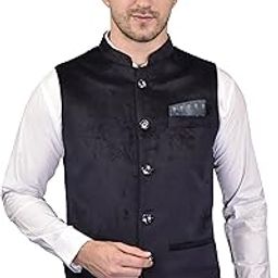 PRINT CULTR Men's Solid Cotton Sleeveless Nehru/Modi jacket/Sadri/Waistcoat/Bundi Jacket/Jacket - For Festive/Wedding/Party | (PCN45)-image-34