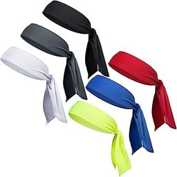 6 Pack Head Tie Sports Headband Tennis & Ninja Bandana, Athletic Sweatband for Men Women-image-64