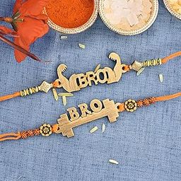 Pride Store | Bro Gym Rakhi Set For Brother Bhai Bhaiya | Combo For Elder Younger Brother | Pack Of 2 Rakhi For Unisex Adult | 1 Roli Rice Pack | 1 Greeting Card-image-95