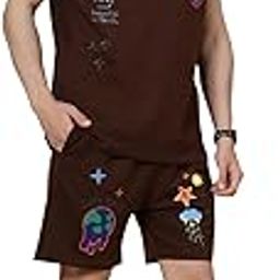 Oversized Co Ord Set for Men | T-Shirt and Shorts Set for Mans | Summer Wear | Printed Round Neck | Men's Pyjama Sets & Night Suits | Cotton Oversize Half Sleeves-picture-3