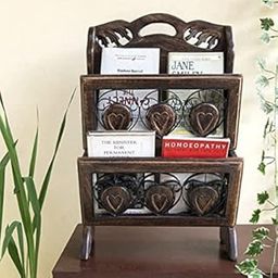 Handyytwwisst Wall Mounted Wooden 2 Tier Magazine,Letter, Newspaper Rack/Holder for Home and Office-picture-13