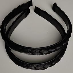 Handcrafted Braided Hair Hairband – Realistic Synthetic Braid Headband, Heat-Resistant Fibers, Comfortable Grip, All-Day Wear, Soft Fluffy Texture, Non-Slip, Chic Style for Women & Girls - (Black, Pack of 2)-image-10